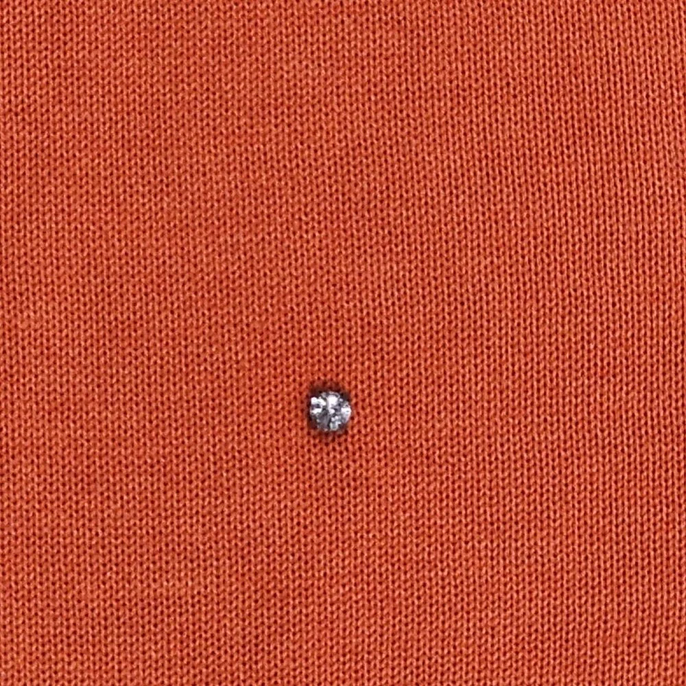 The Quacker Factory 1X Silk Cotton Orange Studded Sweater Top Square Neck Short